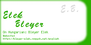 elek bleyer business card